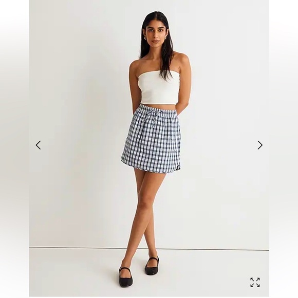 Madewell Curved-Hem Mini Skirt in Plaid, NWT! Size M - Picture 2 of 13